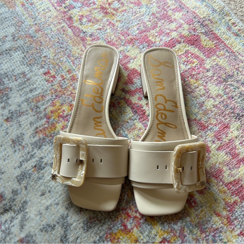 Sam Edelman Slide Sandals Size 7, Ivory